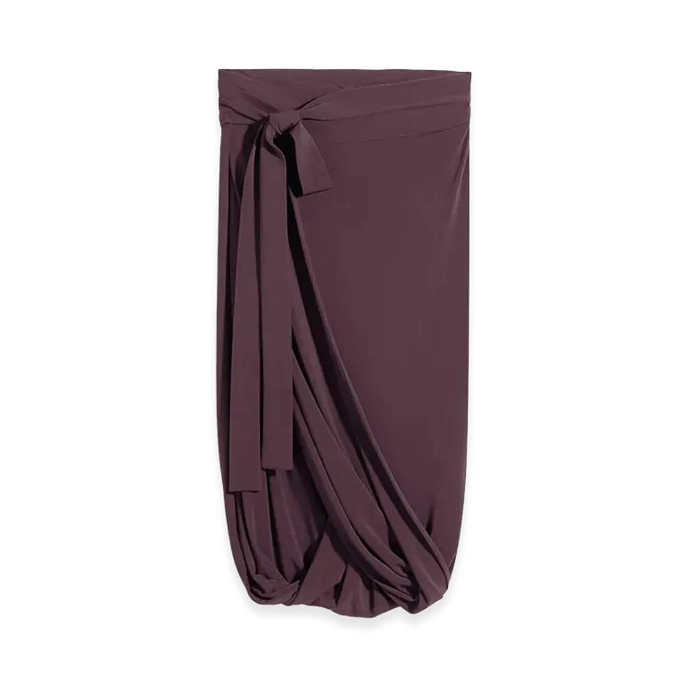 LEMAIRE Women's Viscose Crepe Jersey Soft Wrap Skirt "Fig"