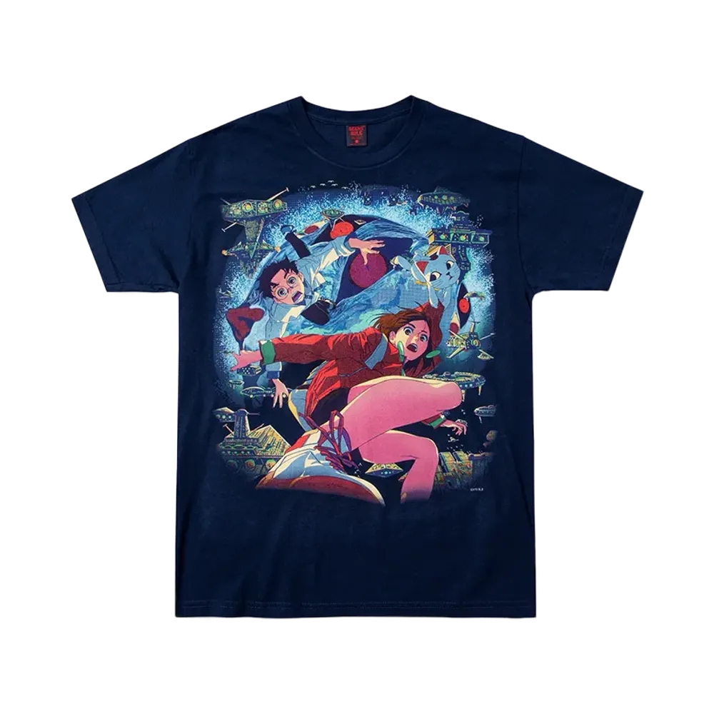 Geeks Rule x DAN DA DAN Silkscreen Printing T Shirt "Navy"