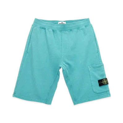 Stone Island Kids Cargo Badge Logo Bermuda Shorts "Light Blue"