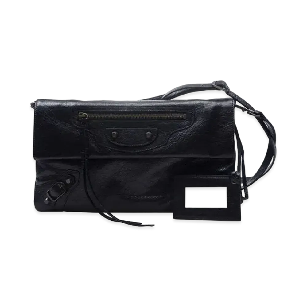 BALENCIAGA Shoulder Bag Lambskin "Black"