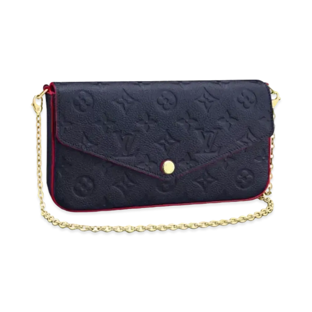 Louis Vuitton Monogram Empreinte Pochette Felicie "Marine Rouge"