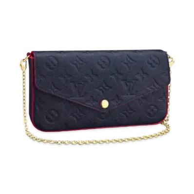 Louis Vuitton Monogram Empreinte Pochette Felicie "Marine Rouge"