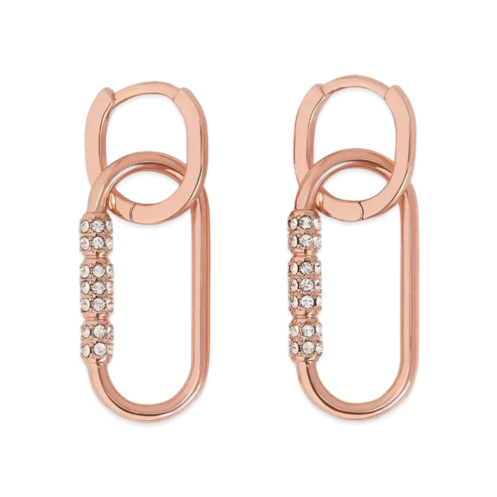 CHARLES & KEITH Regan Crystal Drop Earrings "RoseGold"