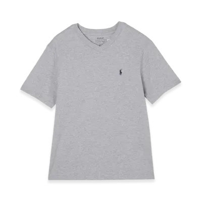 Polo Ralph Lauren Short-Sleeve Cotton Jersey V-Neck Tee (Boys) "Grey"