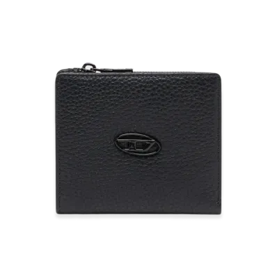 Diesel Hissu Evo Bi Fold Zip L Bi-Fold Wallet In Grainy Leather "Black"