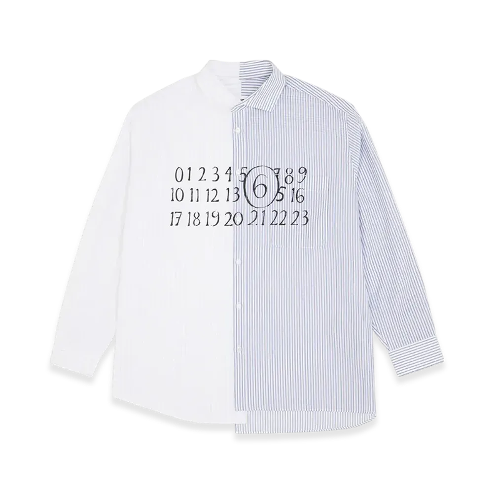 MM6 Maison Margiela Men's Numeric Asymmetric Shirt "White"