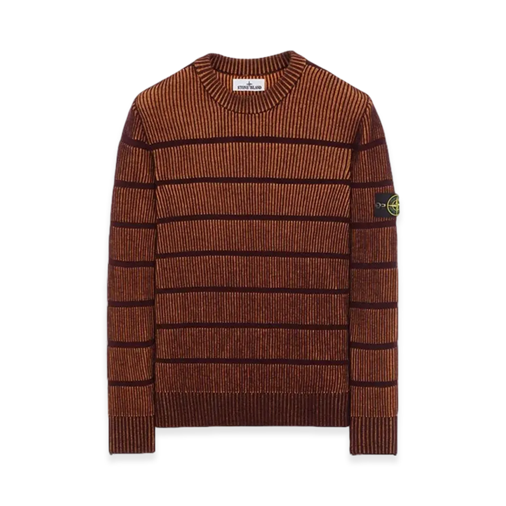 Stone Island 513D1 Stretch Wool Crewneck Knit - 23FW "Dark Burgundy"