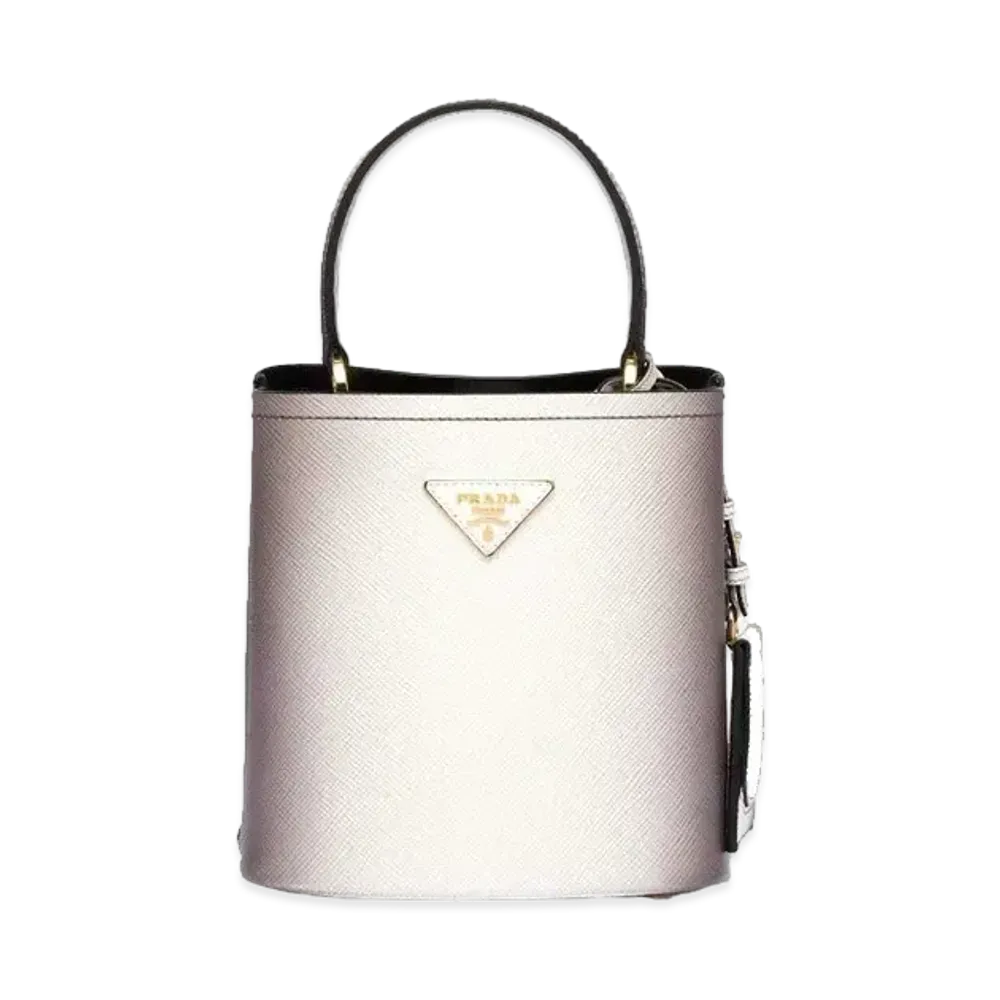 PRADA Small Prada Panier Saffiano Leather Bag "Gradient White"