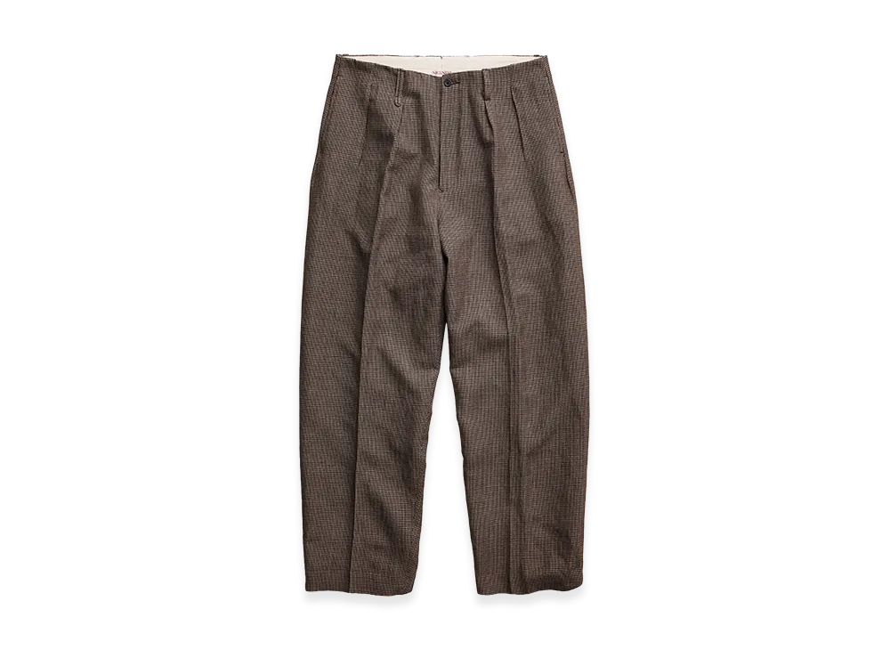 NICENESS B.Wishbone Wool Linen Flying V Trousers "Mocha"