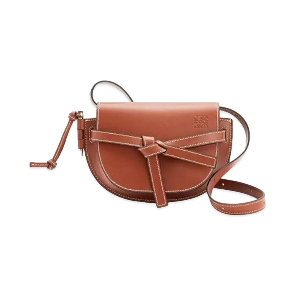 LOEWE Mini Gate Dual Bag In Natural Calfskin "Rust Color"