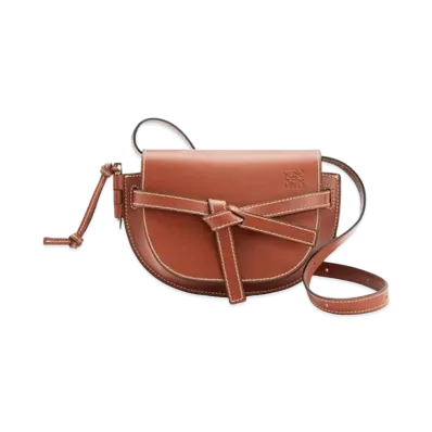 LOEWE Mini Gate Dual Bag In Natural Calfskin "Rust Color"