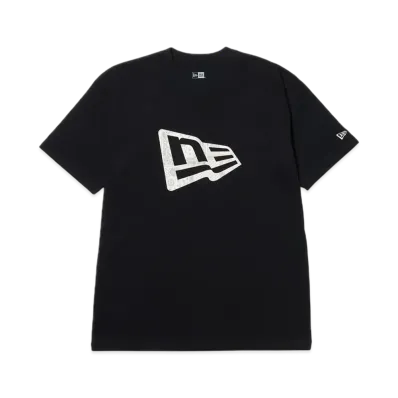 NEW ERA Short Sleeve Cotton T-Shirt Floral Paisley Flag Logo Regular Fit "Black"