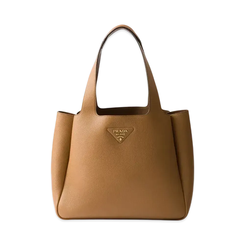 PRADA Medium Leather Tote Bag "Camel"