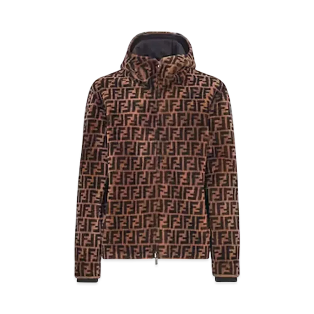 FENDI Men's Blouson Shearling Jacket "Brown"