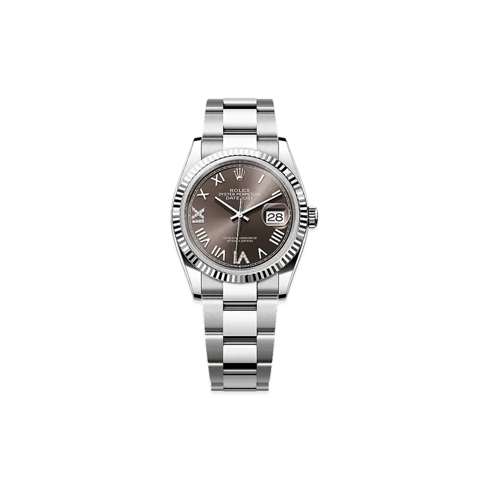 ROLEX Datejust 36 Oystersteel & White Gold "Dark Gray"