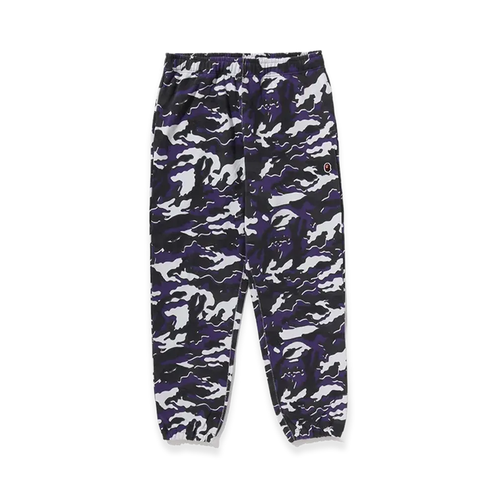 A BATHING APE Glitch Woodland Camo Relaxed Fit Sweat Pants "Purple"