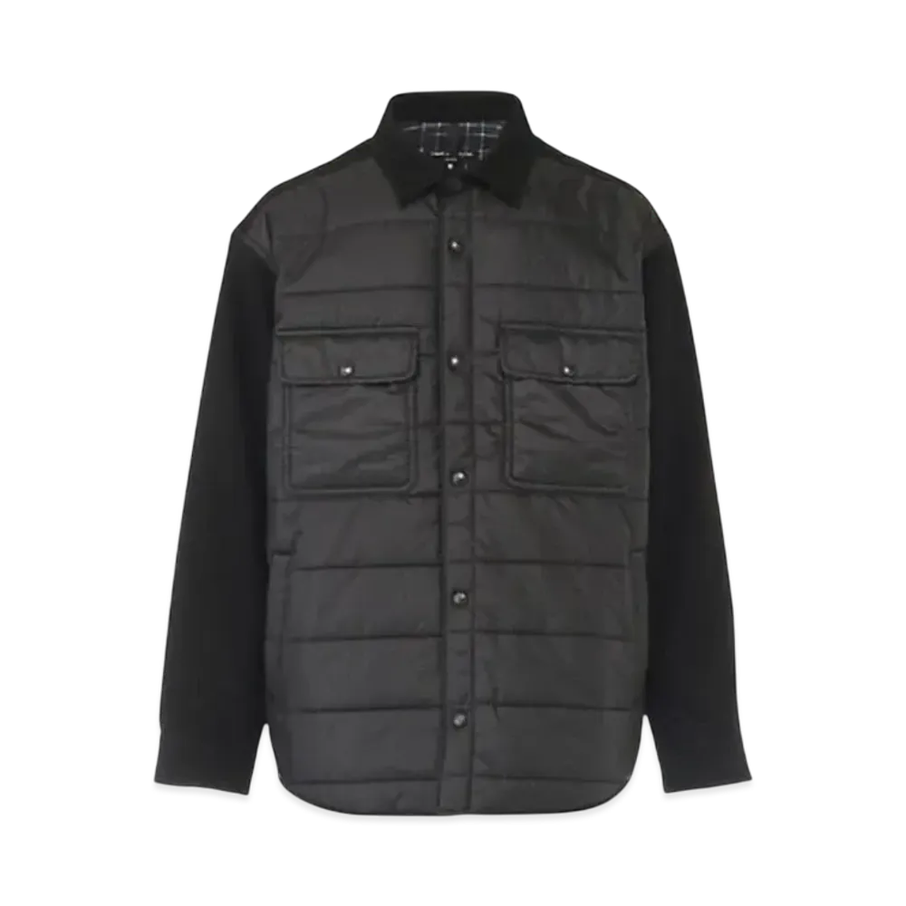 COMME des GARCONS HOMME 24FW Last Delivery Quilting Switching Flannel Shirt "Black"