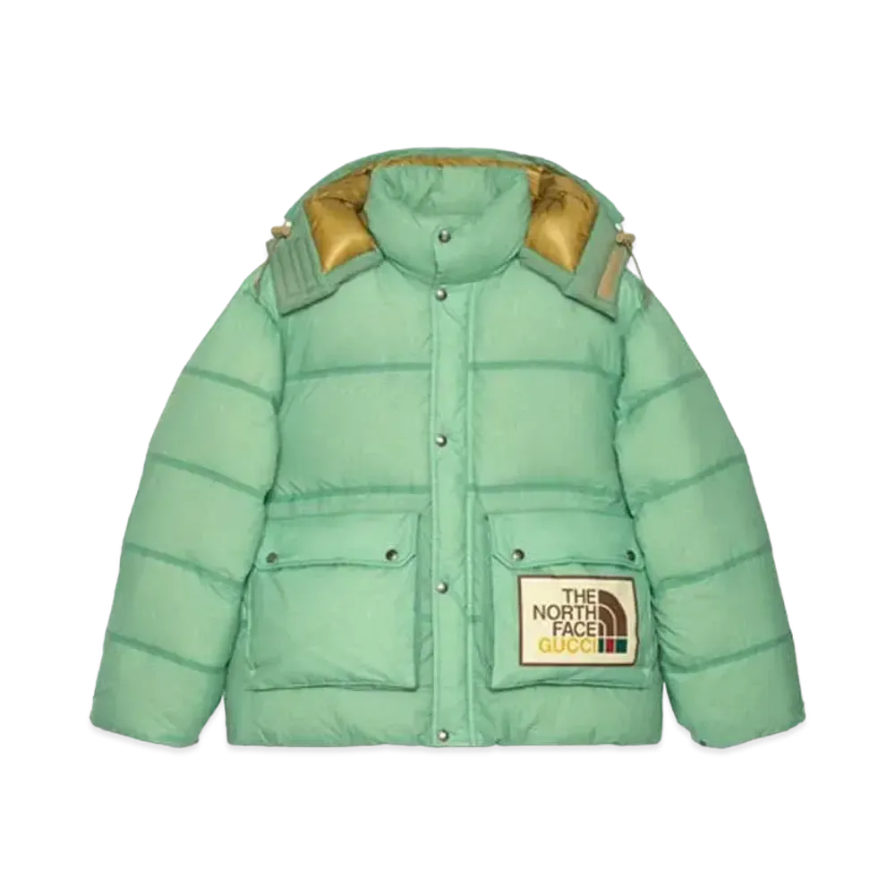 Gucci x The North Face Woman BONDED 71 SIERRA PARKA CROPPED "Light Green"