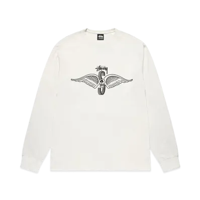 Stussy Skull Wings LS Tee Pigment Dyed "Natural"