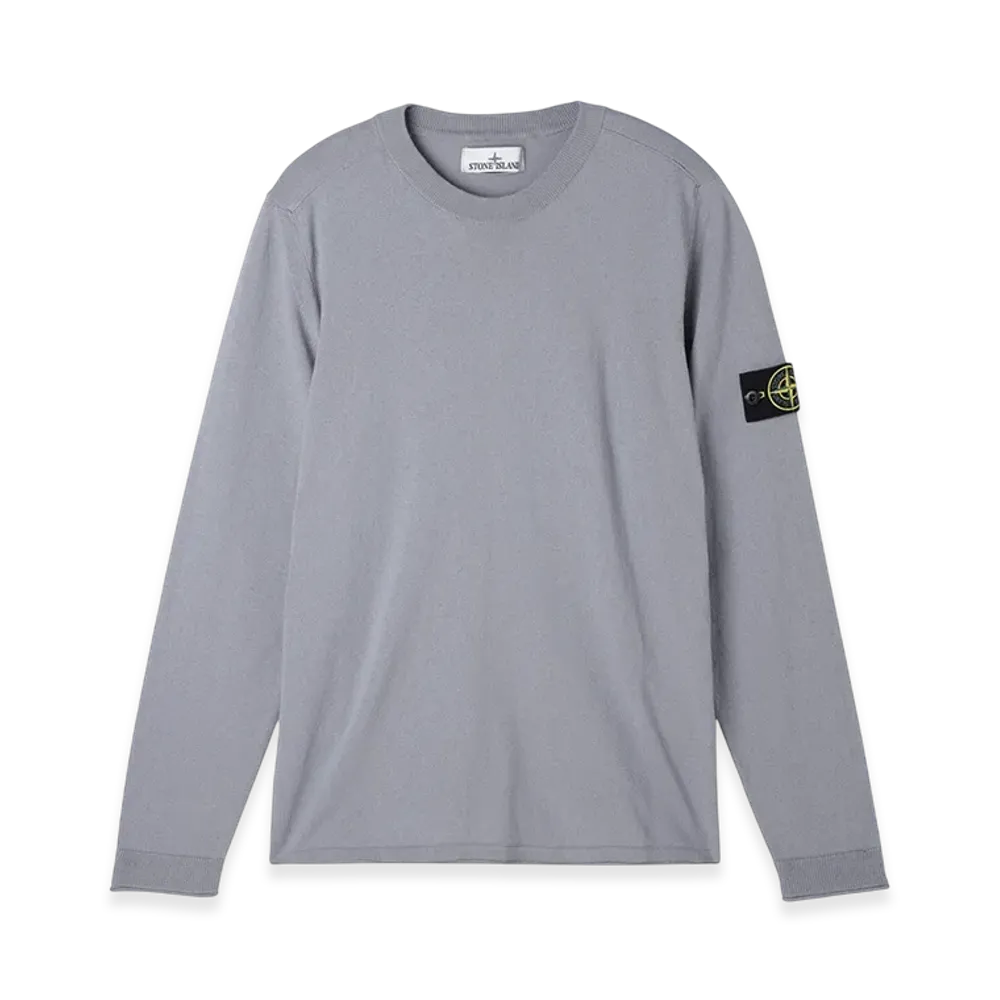 Stone Island Crewneck Knit 5100062 Light Raw Hand Organic Cotton "Avioblue"