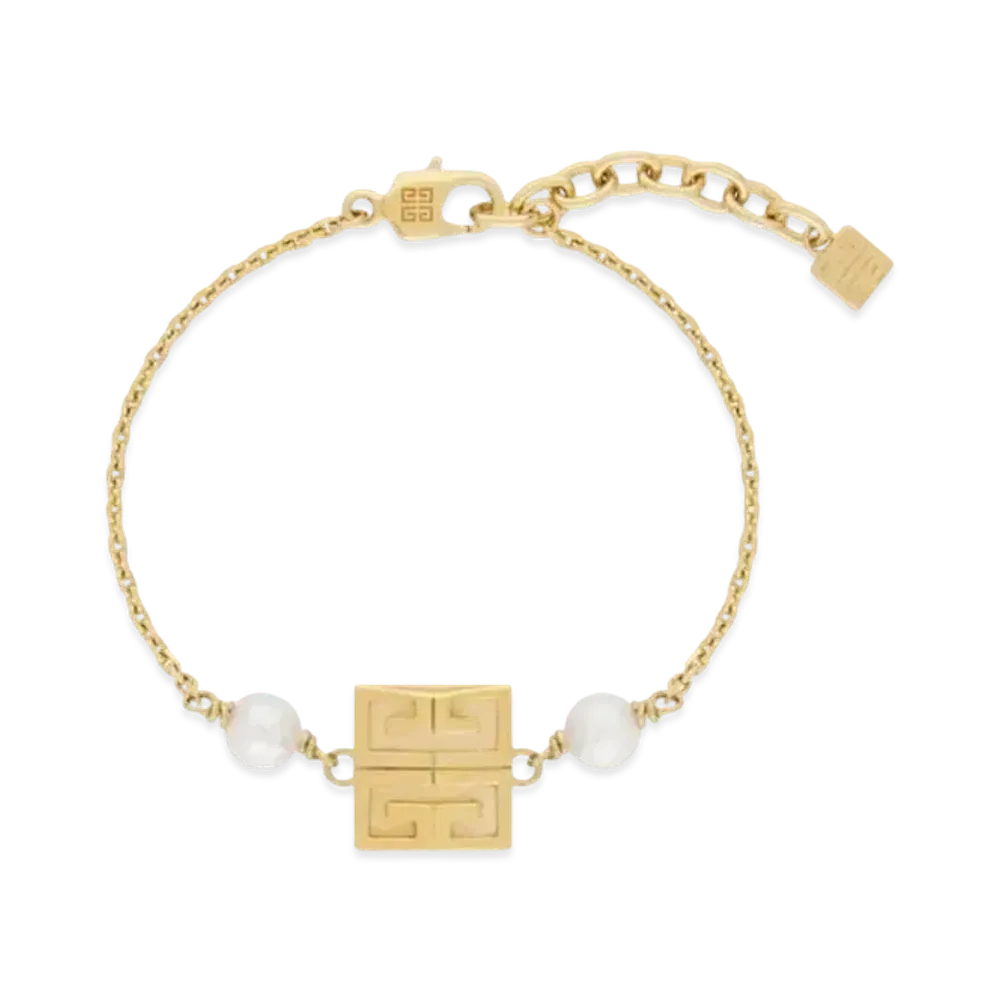 GIVENCHY 4G Bracelet In Metal with Pearls "Golden Yellow"