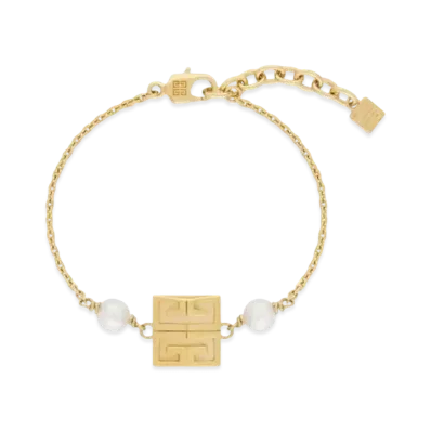 GIVENCHY 4G Bracelet In Metal with Pearls "Golden Yellow"