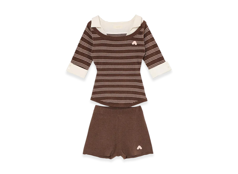 ANDMARY Women's Bibi Border Set Up "Brown"