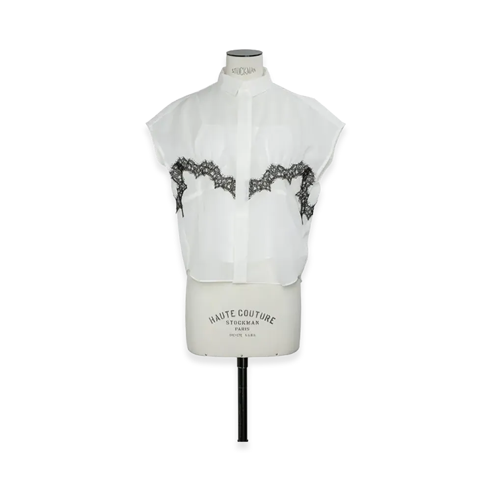 sacai Women's Wool Organza Shirt "Off White"