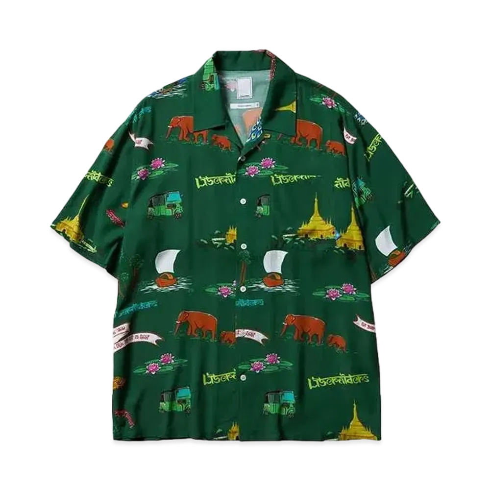 Liberaiders RAYON ALOHA SHIRT "GREEN"