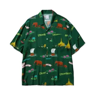 Liberaiders RAYON ALOHA SHIRT "GREEN"