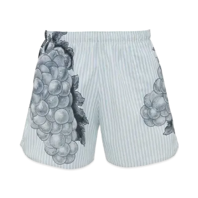 JW ANDERSON Swim Shorts With Grape Motif "Light Blue"