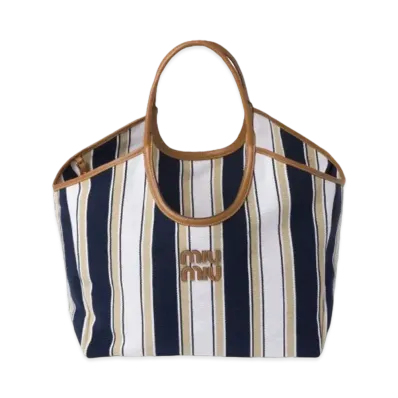 MIUMIU IVY Cannete Fabric Bag "Blue"