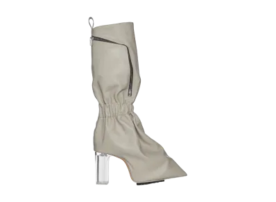 Rick Owens Women's SS26 Cargo Taquito Full Grain Calf Leather "Pearl/Clear"