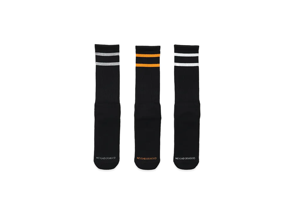 NEIGHBORHOOD Classic 3Pack Socks "Black"