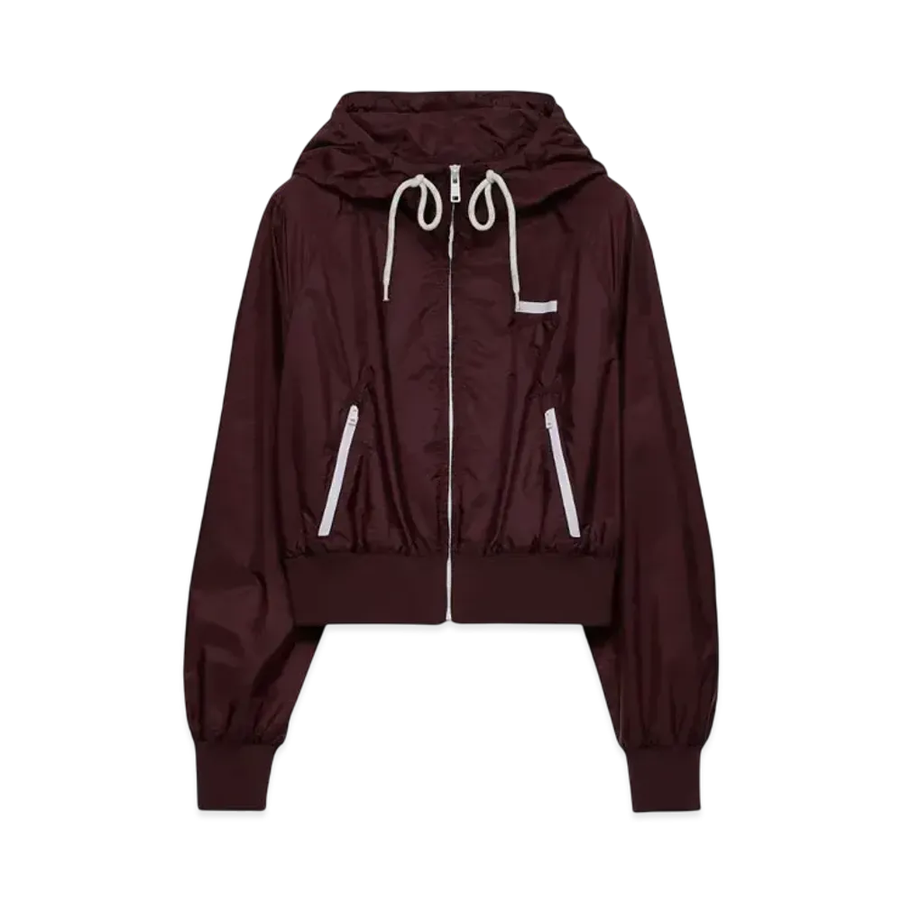 PRADA Women's Lightweight Re-Nylon Blouson Jacket "Bordeaux"