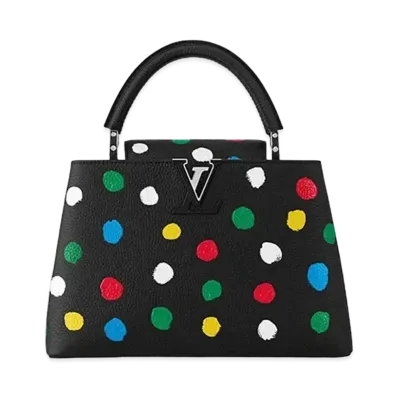 Louis Vuitton x Yayoi Kusama Capucines MM Taurillon Leather Painted Dots "Noir"