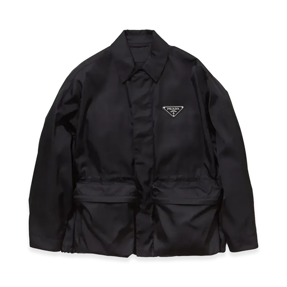 PRADA Re-Nylon Triangle Plate Blouson "Black"