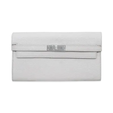Hermes Kelly Wallet Long Chevre Mysore "Gris Perle/Silver"