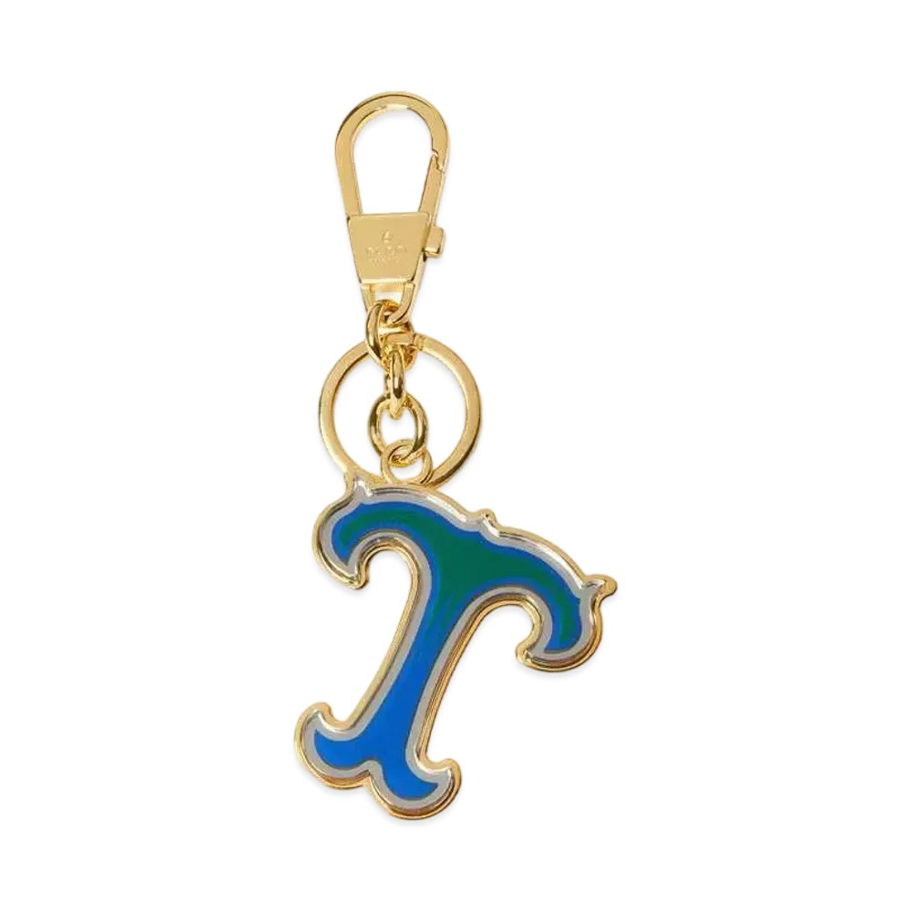 GUCCI Letter T Plexiglas Keychain "Green Blue"