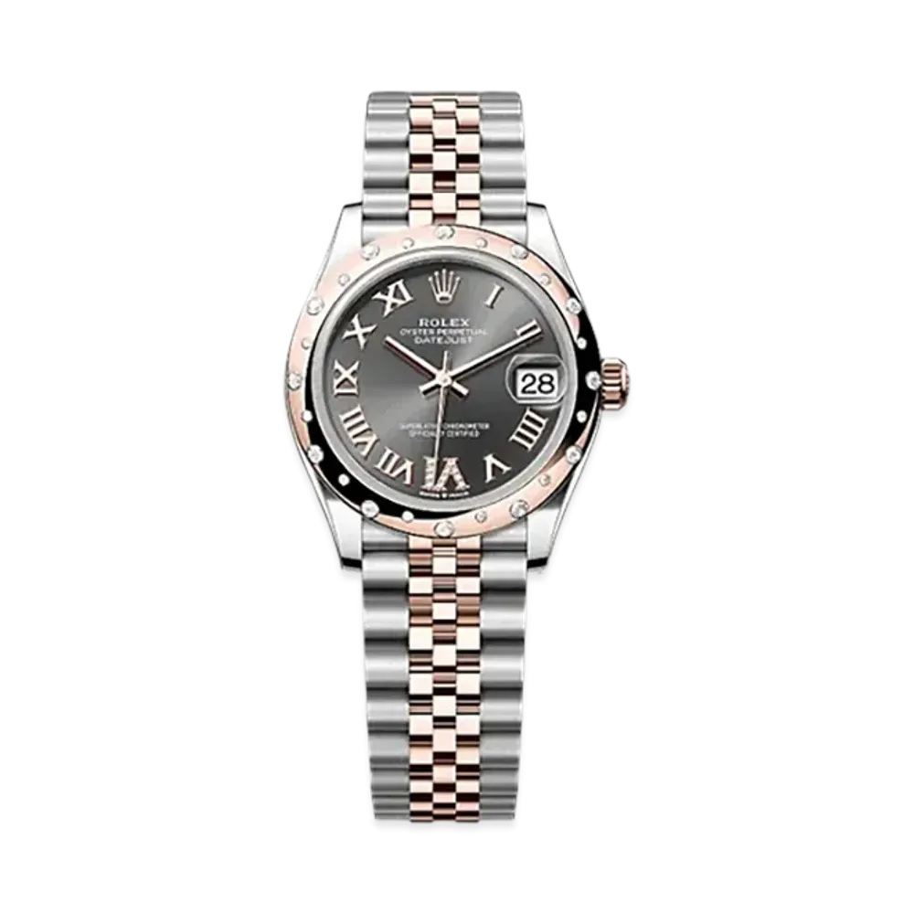 ROLEX Datejust 31mm Oystersteel & Everose Gold Diamond 278341RBR "Slate"