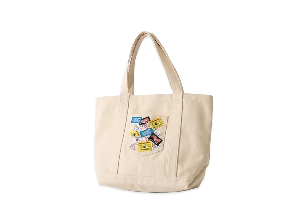 HYSTERIC GLAMOUR x GUESS JEANS Canvas Labels Tote Bag "Beige"
