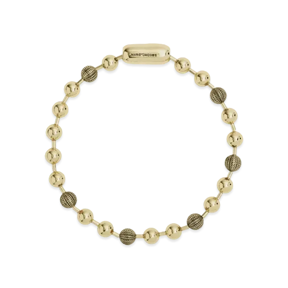 Marc Jacobs The Monogram Ball Chain Necklace "Light Antique Gold"