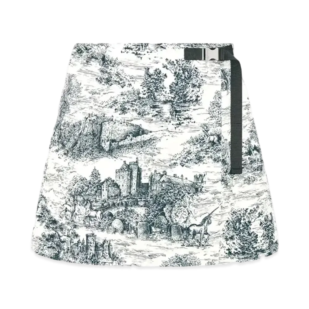 Dior Skort Technical Taffeta Jacquard with Toile de Jouy Scotland Motif "Blue/White"