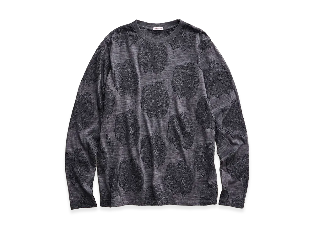 NICENESS Burns Apple Jacquard Crew Neck Sweater "Gray"