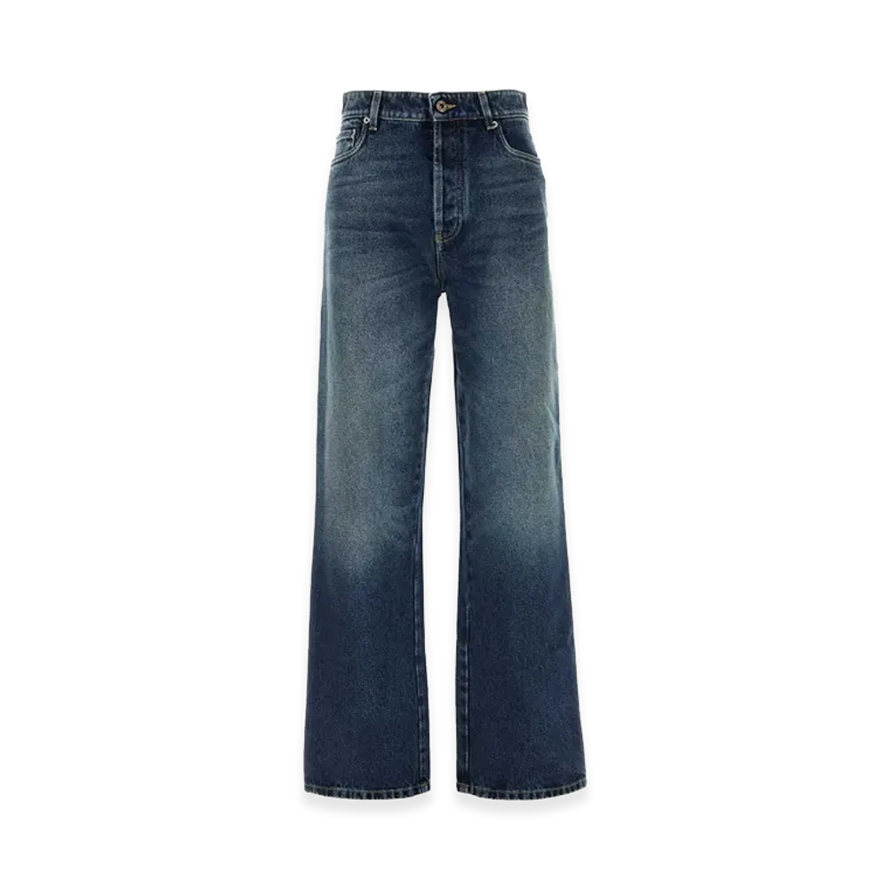 MIU MIU Women's Straight-Leg Jeans with Reverse Logo "Blue"