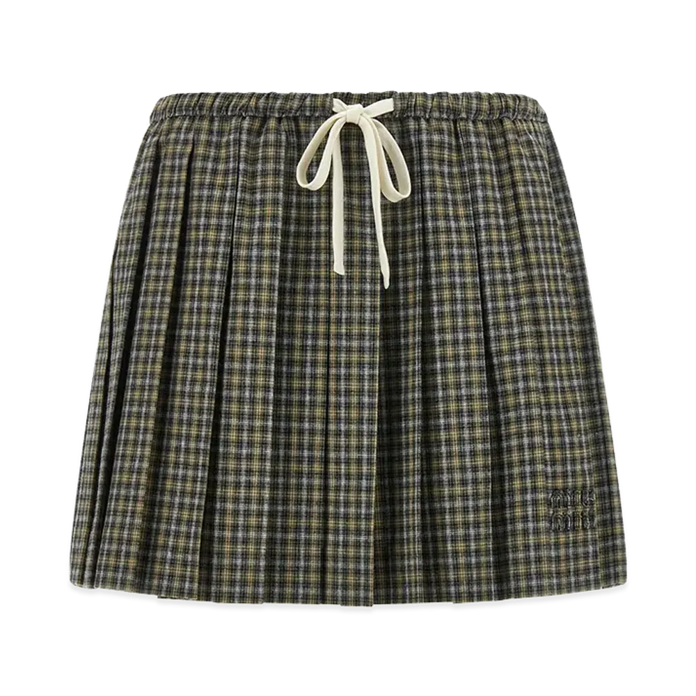 MIU MIU Women's Flanella Check Mini Skirt "Multicolor"