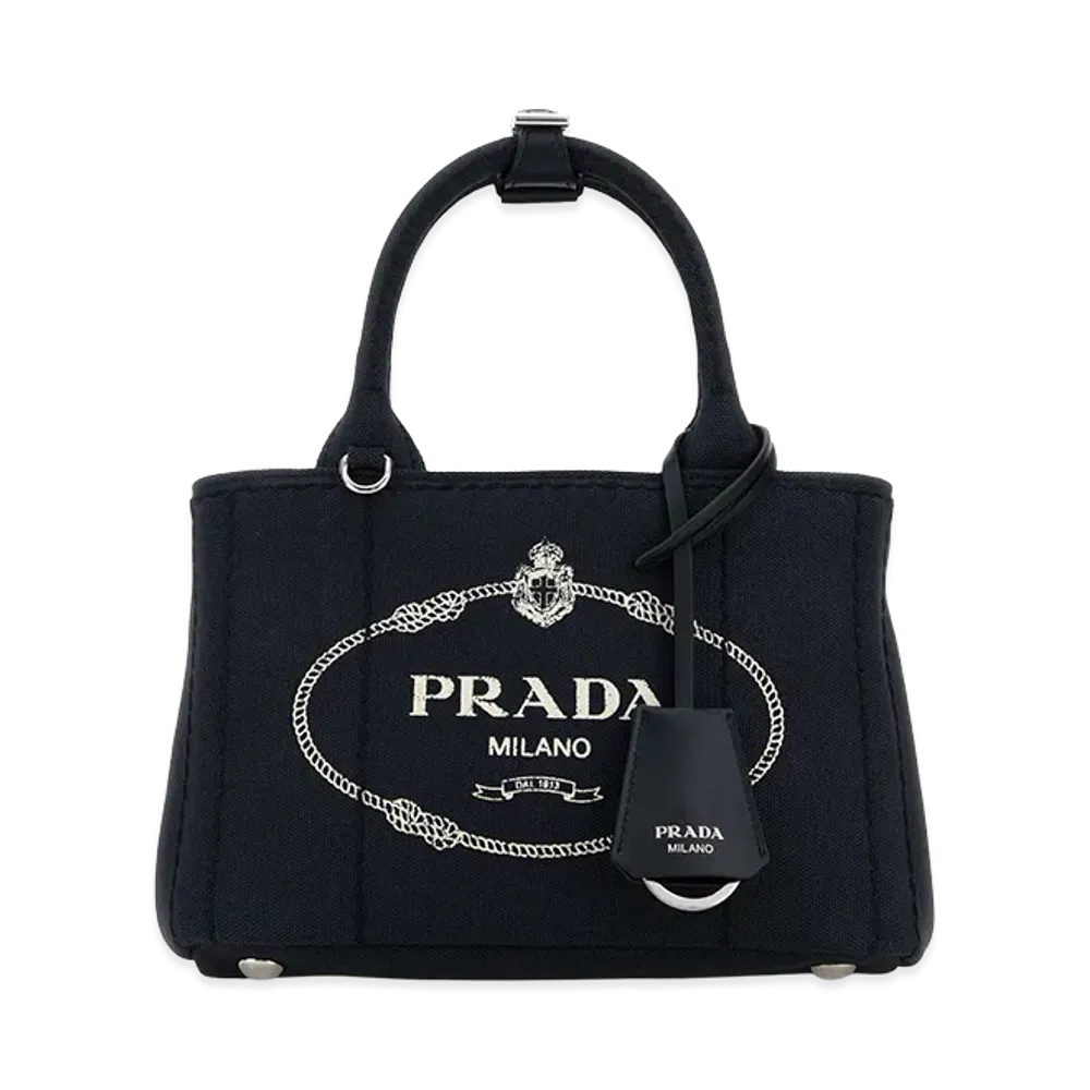 PRADA Women's Canvas Mini Jardinia Re Handbag "Blue"