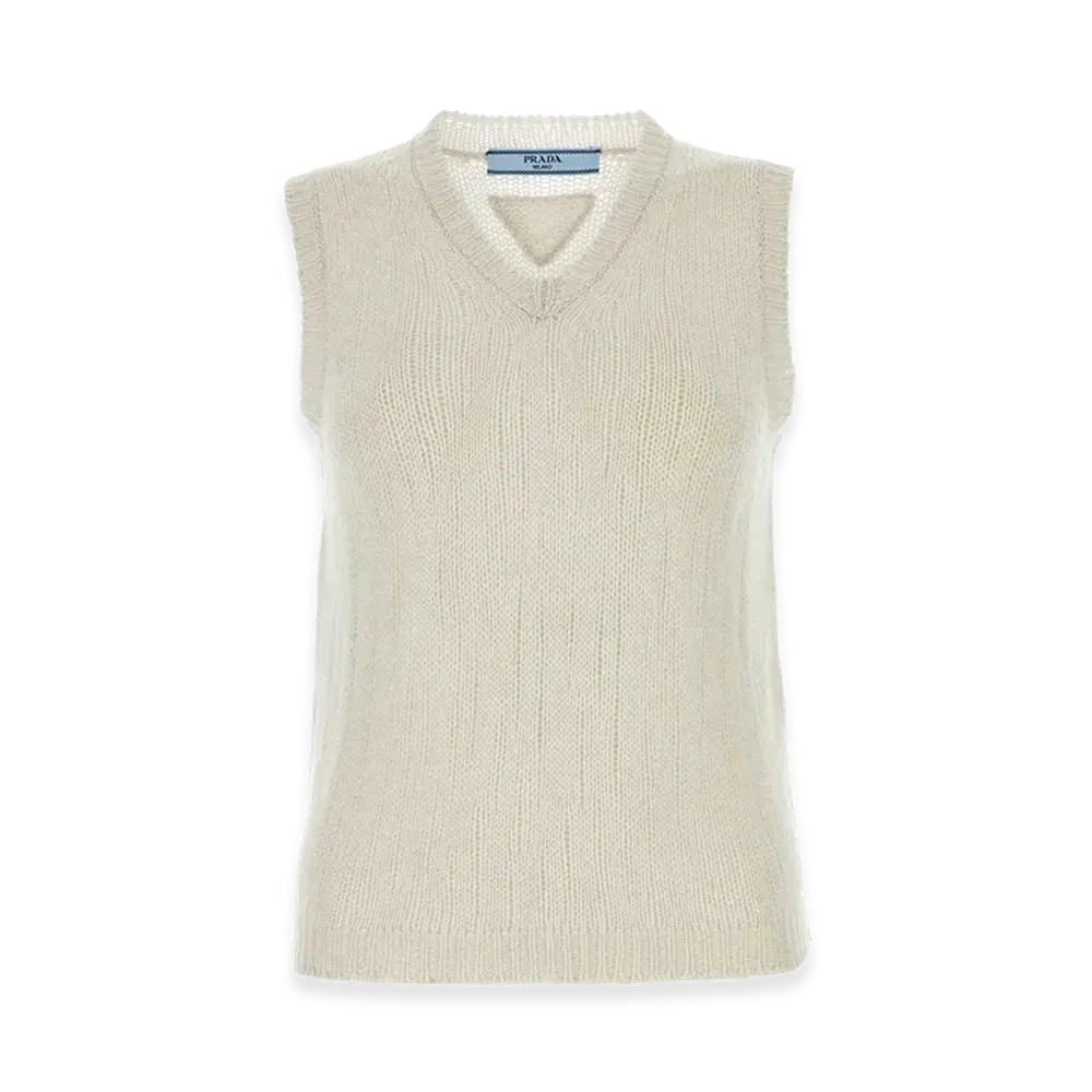 PRADA Women's Cashmere Vest "White"