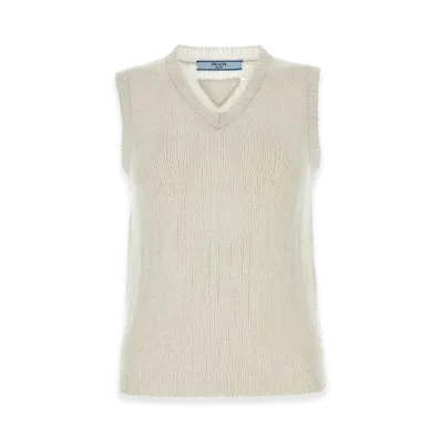 PRADA Women's Cashmere Vest "White"
