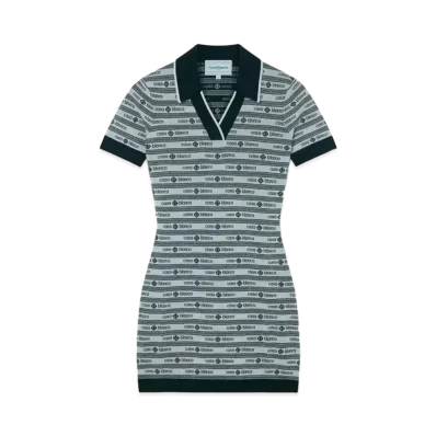 Casablanca Evergreen Logo Polo Dress "Evergreen/White"